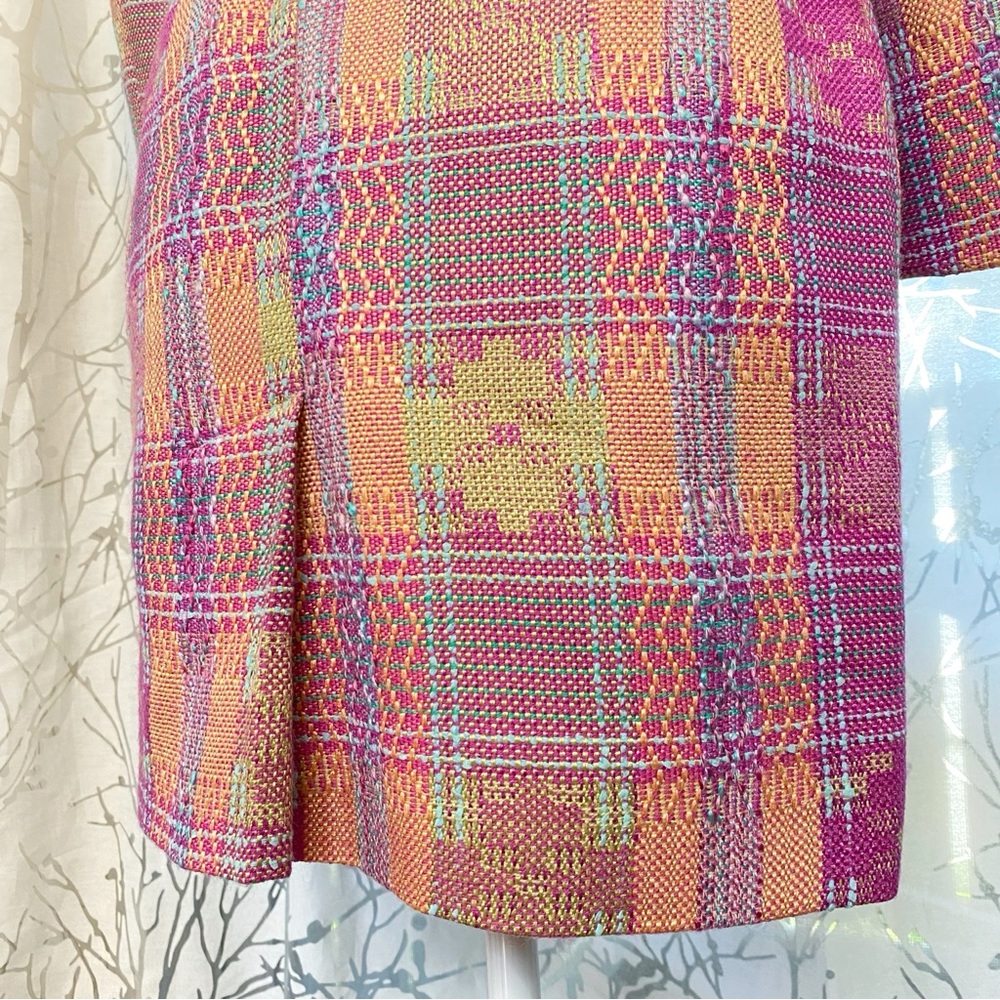 VINTAGE BAZAR CHRISTIAN LACROIX COLORFUL TWEED ZIP UP JACKET HIGH RISE SKIRT SET - Picture 5 of 16